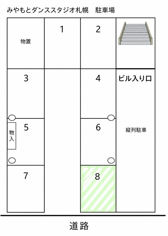 みやもとダンススタジオ札幌の駐車場